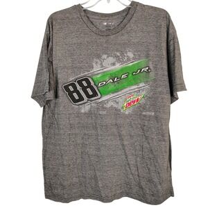 NASCAR Dale Jr 88 Diet Mtn Dew Graphic T-Shirt Mens XL Gray Heather Short Sleeve